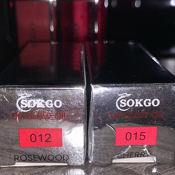 ✨Bundle of 2✨ SOKGO New In Box Cherry & Rosewood Lip Glow Oil (6 ml) - Picture 2 of 4